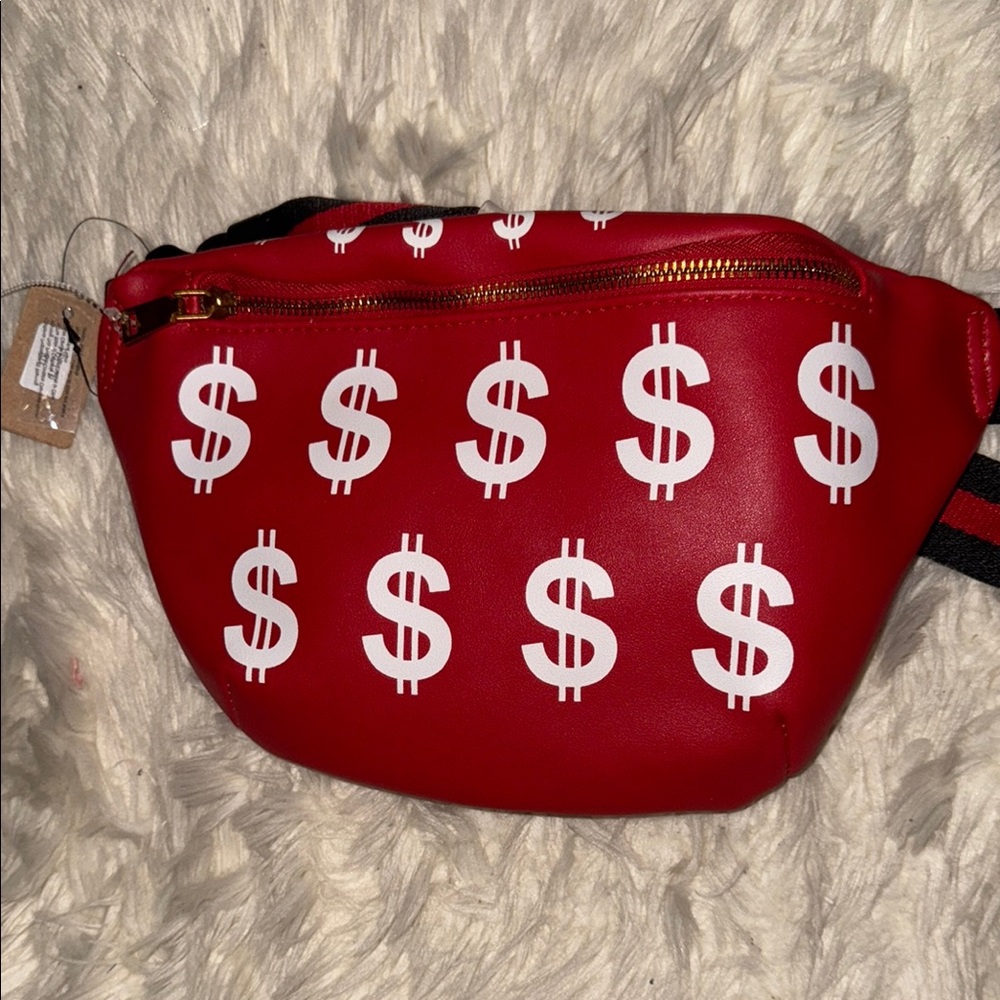 Red Dollar Sign Fanny Pack